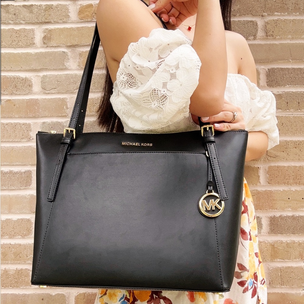 Michael Kors Large Top Zip Tote Black w Front snap pocket - Picture 7 of 7